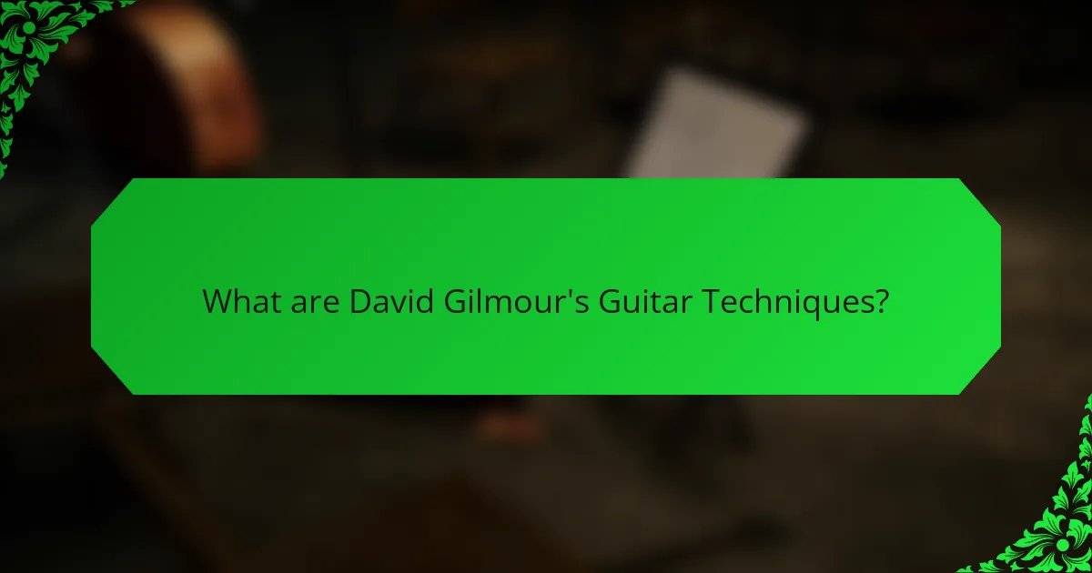 What are David Gilmour's Guitar Techniques?