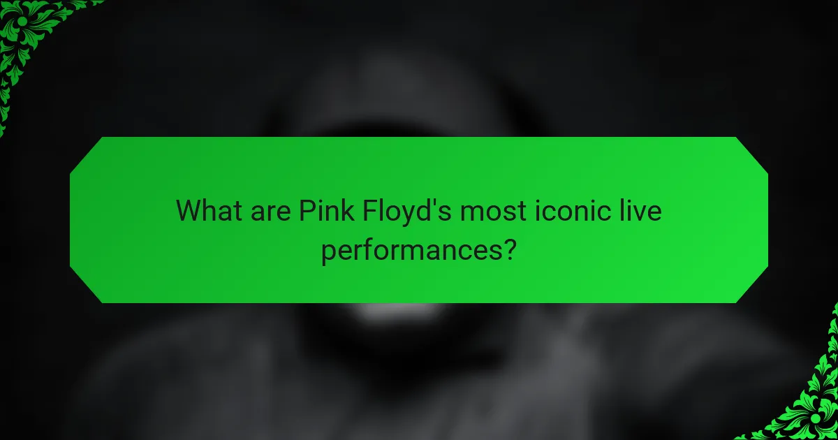 What are Pink Floyd's most iconic live performances?